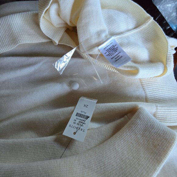 NWT TALBOTS ( 2X ) Pure Merino Wool off White Pullover Turtle Neck - Picture 7 of 7